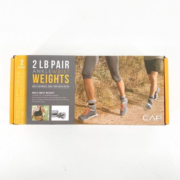 CAP Ankle Wrist Weights 2 Lb Set Pair Gray 1 lb each Home Workout Muscle NEW - Picture 1 of 3